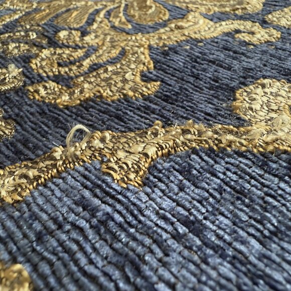 (2) Five Queens Court Woodstock Blue Gold Damask King Sham Pillowcases 35.5” - Picture 7 of 15